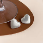 Brushed Heart-Silver Needle