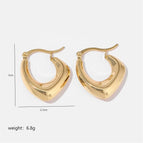 Gold / Oblique U-Shaped Earrings