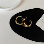 Hong Kong Style Leopard Print C- Ring Stud Earrings R4930