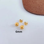 A Pair of 6mm Gold Bean Ear Studs