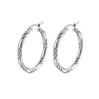 3 Twisted Earrings Steel Color
