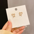 6#-Irregular Hollow-out Love Pearl Earrings
