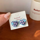 BYW028 Blue Plaid Heart