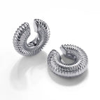 Threaded Hollow Ear Clip Steel Color MS-205