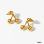 Gold Cherry-Shaped Earrings D2851