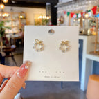 1# Tiny Bow O-Line Earrings-