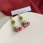 Colored Glaze Christmas Stockings-E0199 Silver Needle