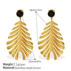 EH210BG Black Zircon Gold Earrings