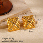 (Vacuum Plating) Gold Cross Earrings