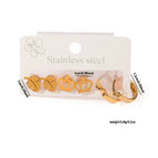 Leaf Crown Hoop Earrings Set 0433