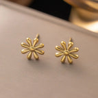3 [Ag103] Daisy Stud Earrings Gold