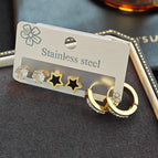 Star Diamond Earrings-Black