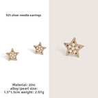 26#925 Silver Needle Earrings Pair