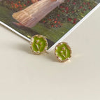 Oil Painting Green-Silver Needle