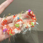 Super Fairy Temperament Colorful Plush Wrapped Round Hoop Earrings