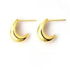 Half Moon Hollow Earrings Golden CP-001 / 18K