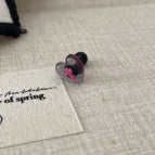 Gray Heart Cross Ear Bone Stud [Single Screw Ear Plug]