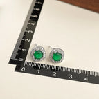 Silver Square Zircon-Silver Needle