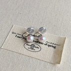Bright White 8mm Steamed Bread Pearl Ear Clip