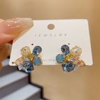 Blue Handmade Crystal Petals (14K Real Gold Plating)