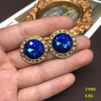 OM01 Dark Blue Earrings
