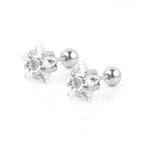 Steel Five-Pointed Star White Zirconium / 0.8*6*8 * 4mm