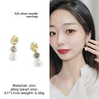60#925 Silver Needle Earrings Pair