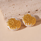 106# Silver Needle-Gold/1.3*1.1cm-White