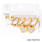 Love Heart Full Diamond Earrings Set 0369