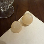 Apricot Half Round Stud Earrings