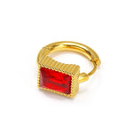 Golden Rectangular Red Diamond