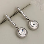 Three-Dimensional round with Diamond / Silver / 1 Pair/Package
