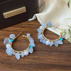 A-1277 Blue Gravel Earrings