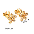Full Diamond Flower Stud Earrings 926