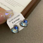 2241 Gray Blue Macaron Jelly Heart Silver Needle