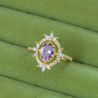 One Deep Purple Zirconia Open Ring
