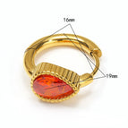 Golden Drop-Shaped Orange Diamond