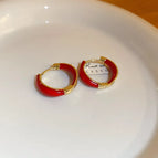 E365 Red Earrings / 925 Silver