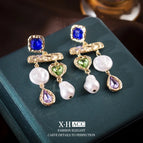 61# Rhinestone Pearl Earrings