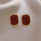 63# Square Edge Stud Earrings