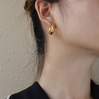 F477 Simple Bracelet C- Shaped Earrings Pair