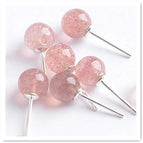 Strawberry Crystal (with Tremella fuciformis plug) / 925 silver 6mm