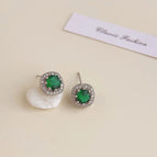 silver emerald zircon-white-plated k