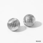 Silver round Earrings D2422