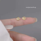 Gold rose earrings