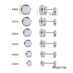 6 Pairs Suit (3mm-8mm） / Colored stone