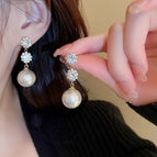 39# Zircon Pearl Stud Earrings