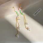 Drop glaze tulip earrings