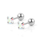 Steel Color round AB White Zirconium / 0.8*6*4 * 4mm