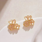 Light Pink Flower Stud Earrings 1